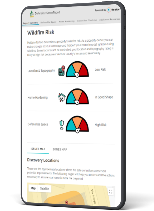 Wildfire Risk Report Shown on Tablet