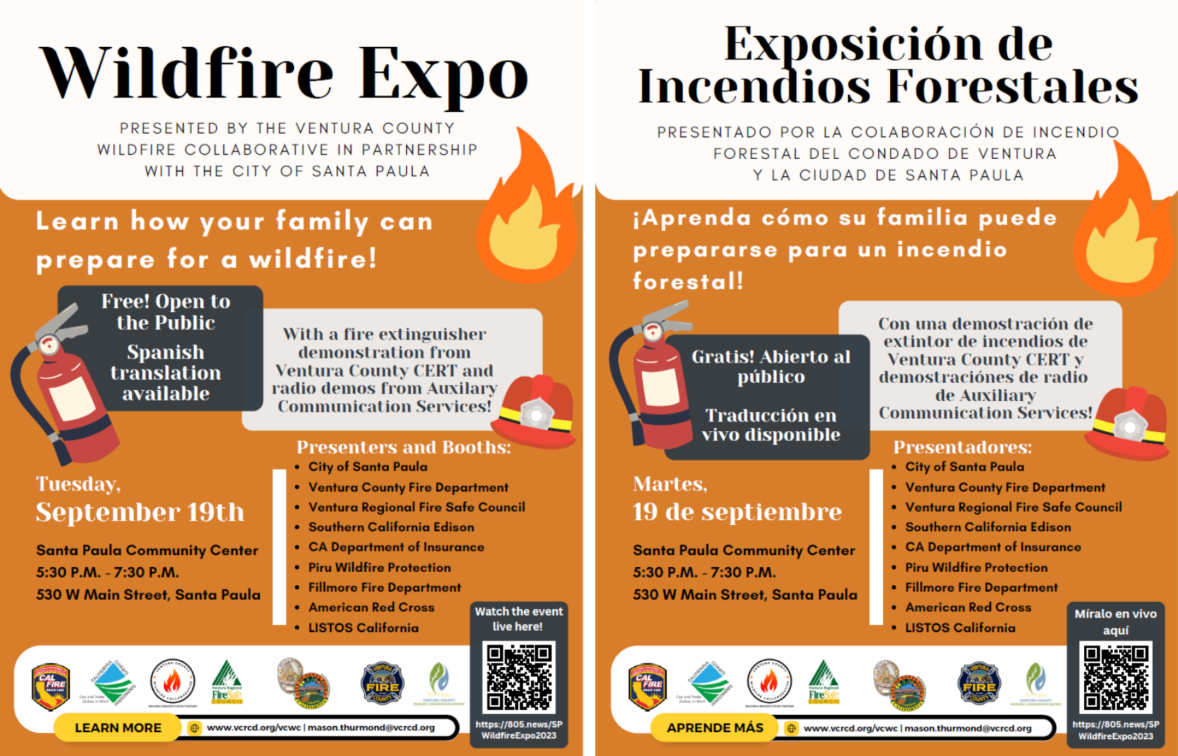 Wildfire Expo on September 19th at 5:30 PM