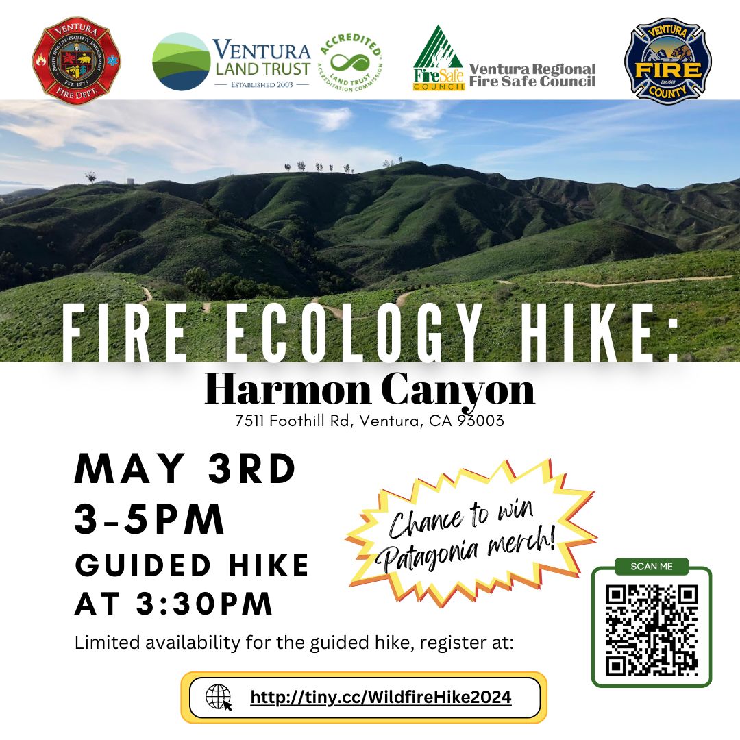 Fire Ecology Hike at Harmon Canyon May 3rd, 3-5PM