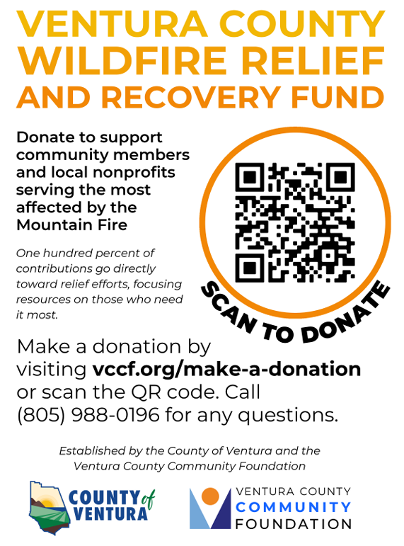 VCCF Mountain Fire Donate QR Flyer